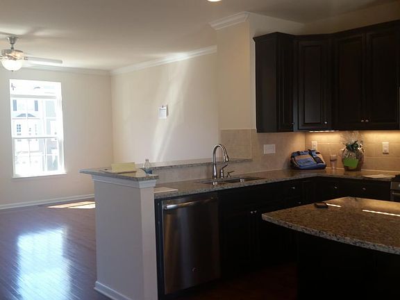 From kitchen into family room