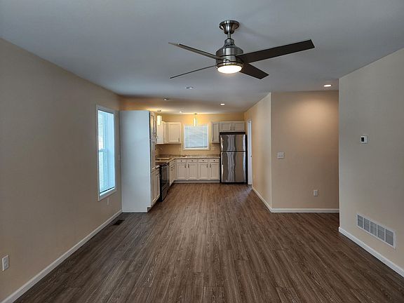 Living room and kitchen.