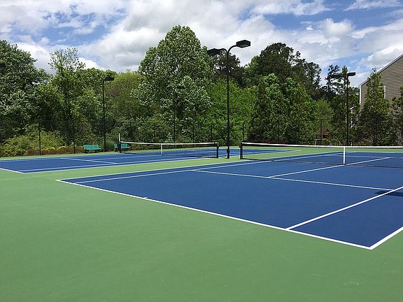 Two lighted tennis courts
