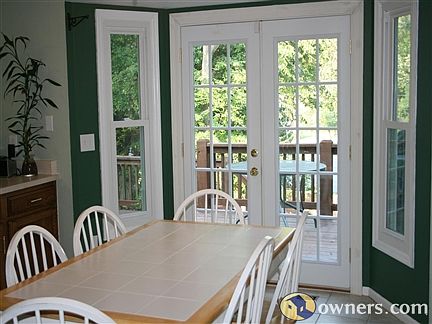 french doors to deck from breakfast room
