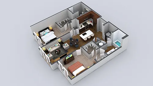Floor plan 2 Bedroom 2 Bath