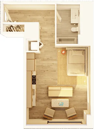 Floor plan West Studio Corner A