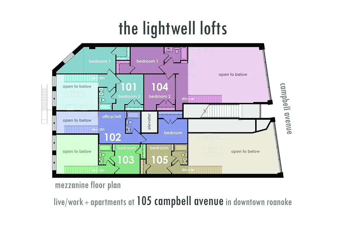 Mezzanine Plan - 105 Campbell Ave SW #103