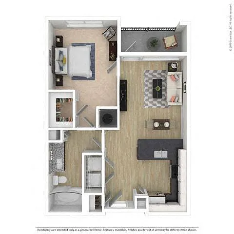 Floor plan One-Bedroom (A1)