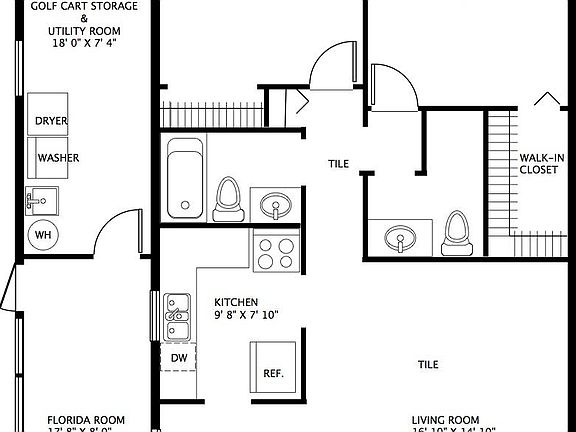 Floor plan 1,254 sq. ft. all with A/C