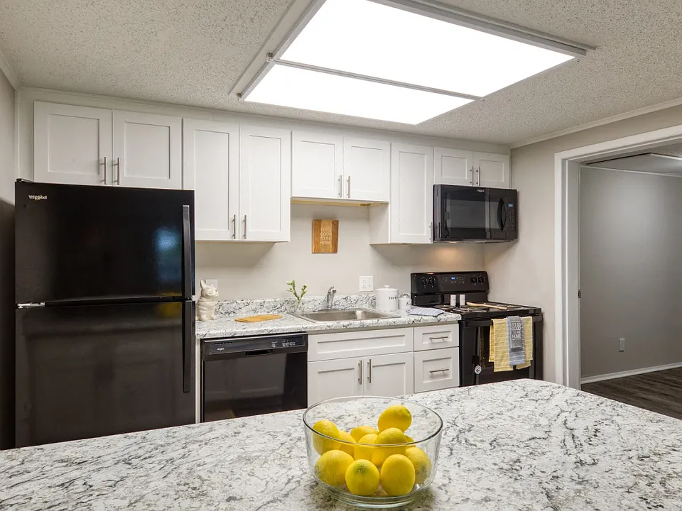 Kitchen in the one bedroom apartment