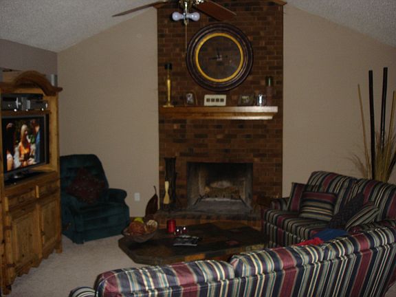 Wood burning fireplace