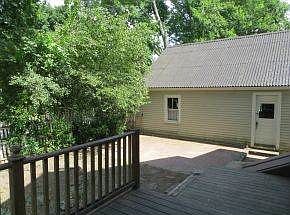 View from deck to garage