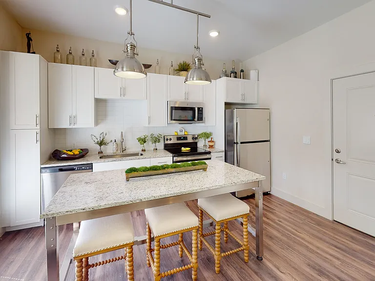 Fully equipped kitchen with custom built island