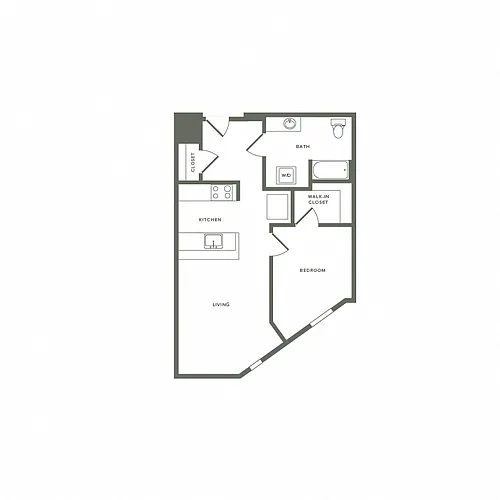 Floor plan Cedar - 1x1 A06