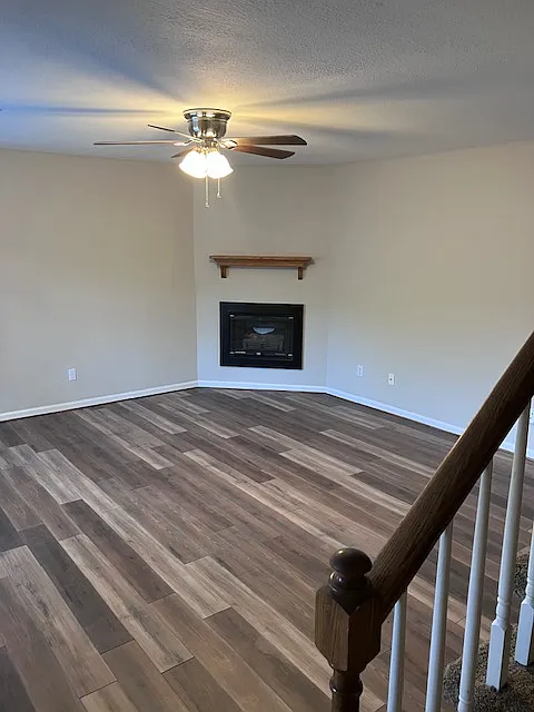 LVL flooring - gas fireplace
