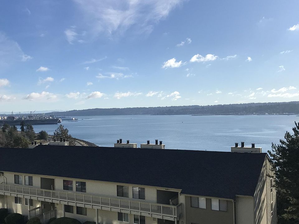 View of Sinclair inlet and Cascade mountains from private de