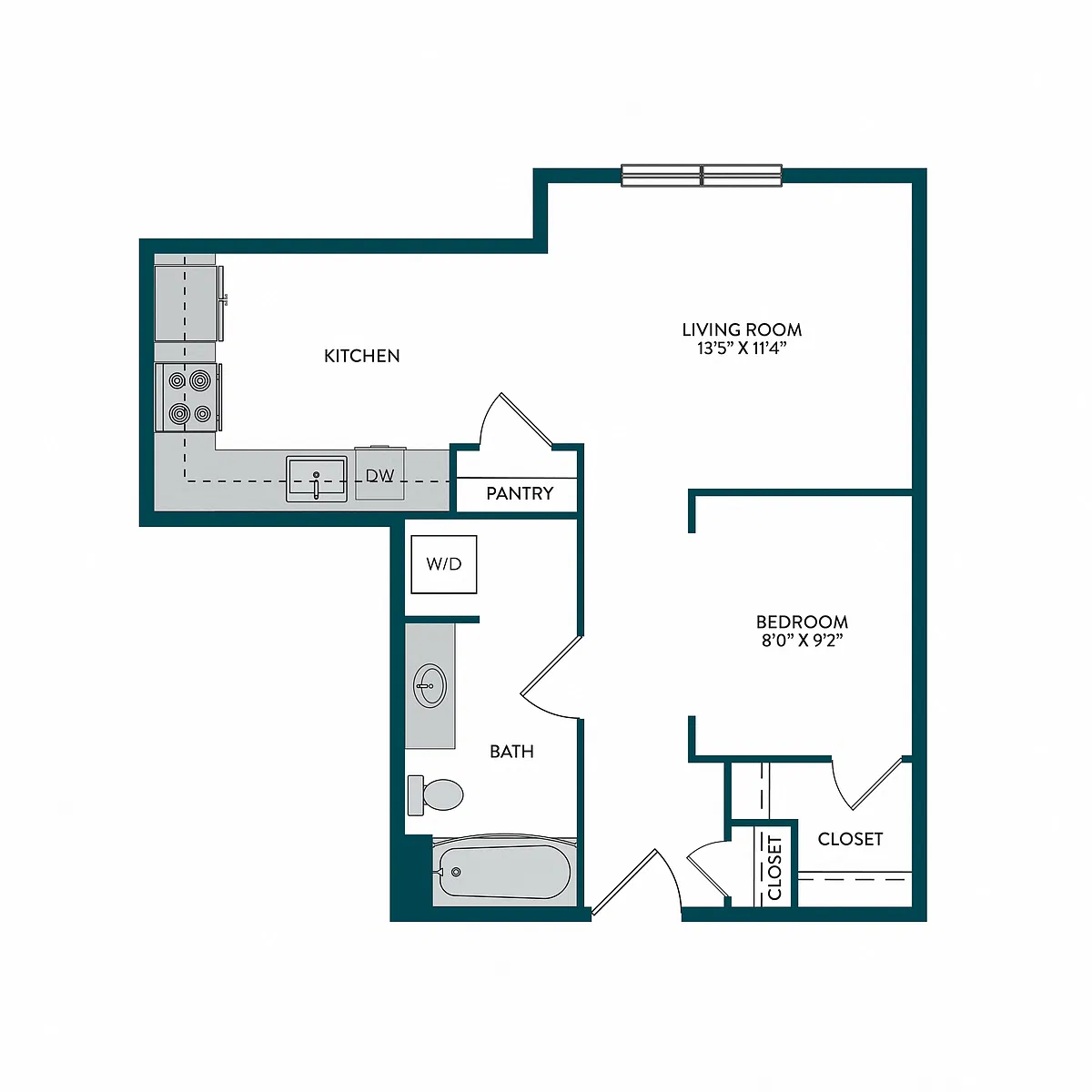 Floor plan Open 1x1 E