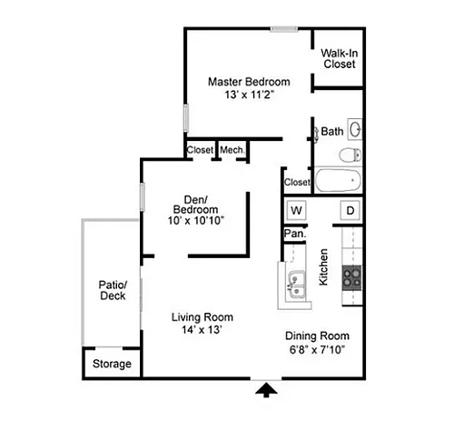 Floor plan 1C Den