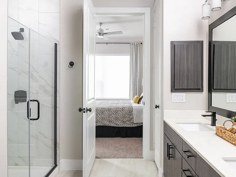Large bathrooms with stand up showers