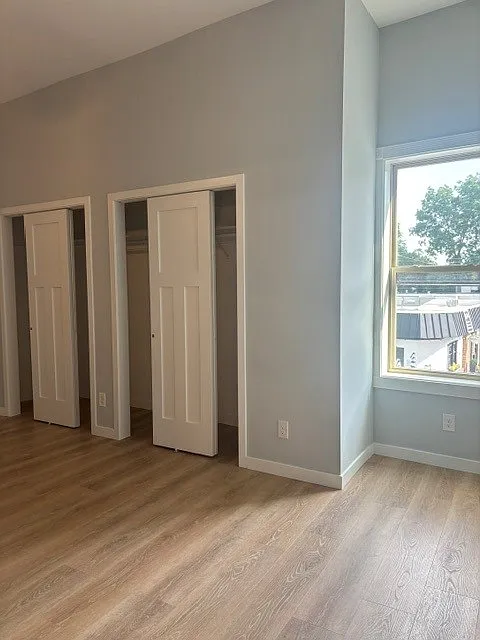 Bedroom #1 with huge closet and a large window overlooking Berlin!