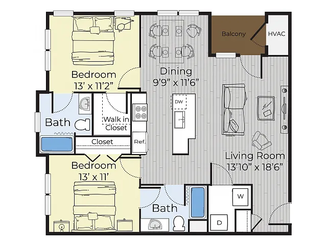 Floor plan Annex Two Bedroom