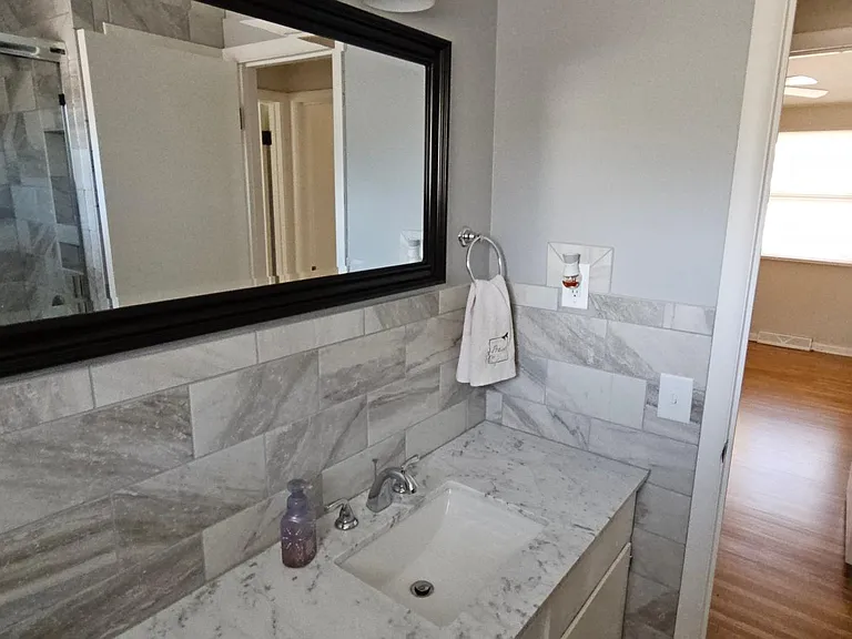 New tile and new countertop.