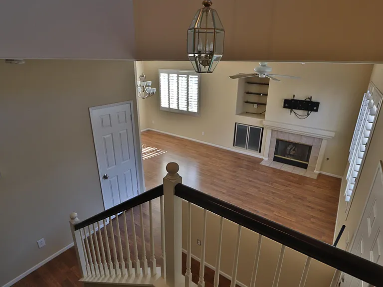 View from landing half way up the stairs