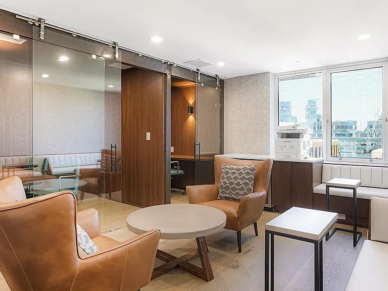 Business center with coworking pods