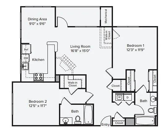 Floor plan BF3-2-2