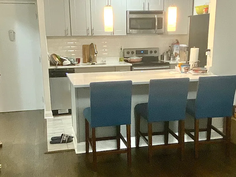 116 2D highest level of finishes gray cabinets and white quartz counters, laundry on garden level