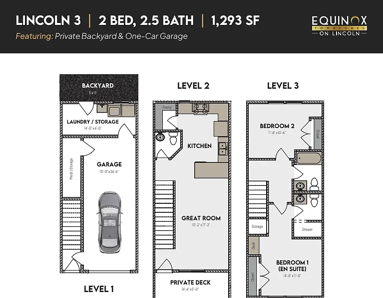Equinox on Lincoln, Lincoln 3, 2bd x 2.5ba + 1-car garage (3-story) — Photo 1