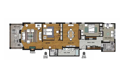 Floor plan 2 Bedroom plus Den - A