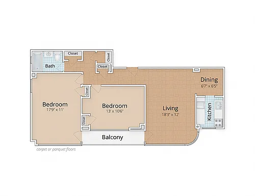 Floor plan Two Bedroom