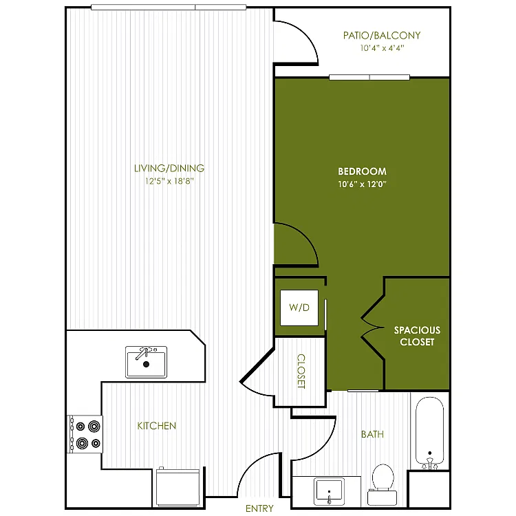 Floor plan 1 Bedroom 1 Bathroom G