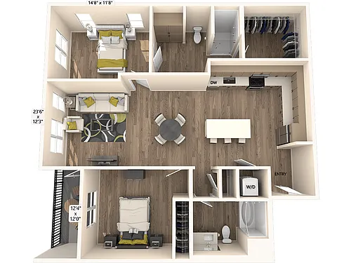 Floor plan B6-FinishII-1278sf