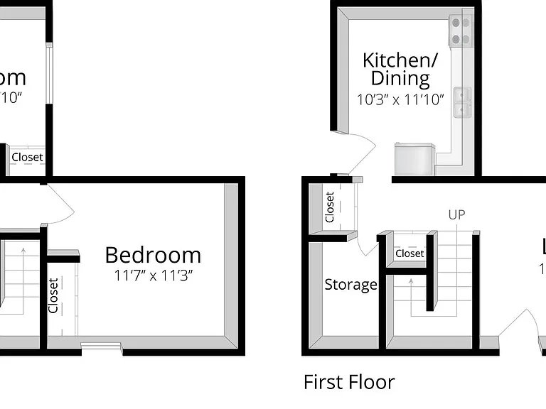 Two Bedroom Floor Plan Diagram