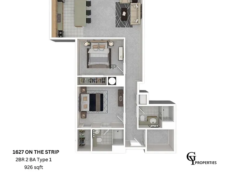 Discover your dream home at 1627 On The Strip with this stunning 2BR, 2BA floor plan. Discover your dream home at 1627 On The Strip with this stunning 2BR, 2BA floor plan.