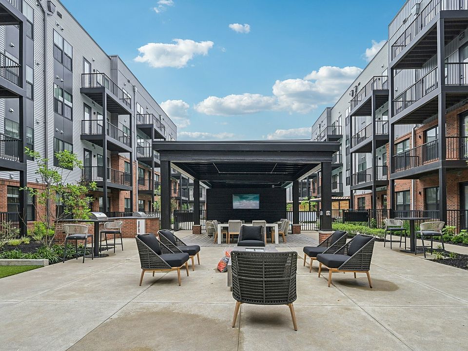 BBQ grills, TV seating and greenspace.