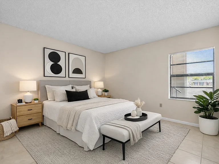 Bedroom virtually staged