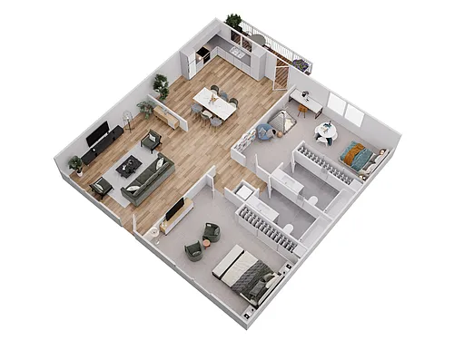 Floor plan 2 BEDROOM 990 SQUARE FEET