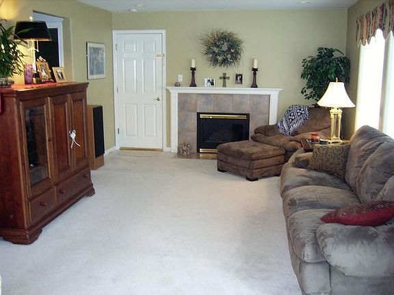 Family room with gas fireplace.