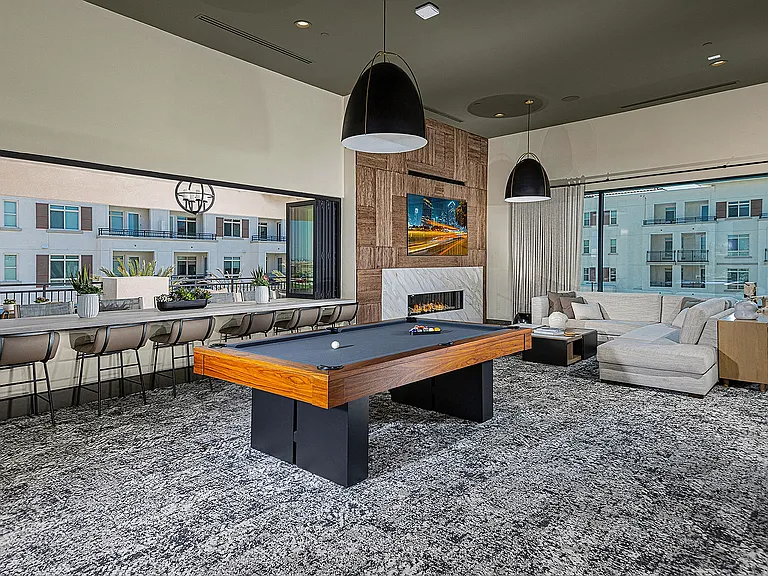 Game room with pool table