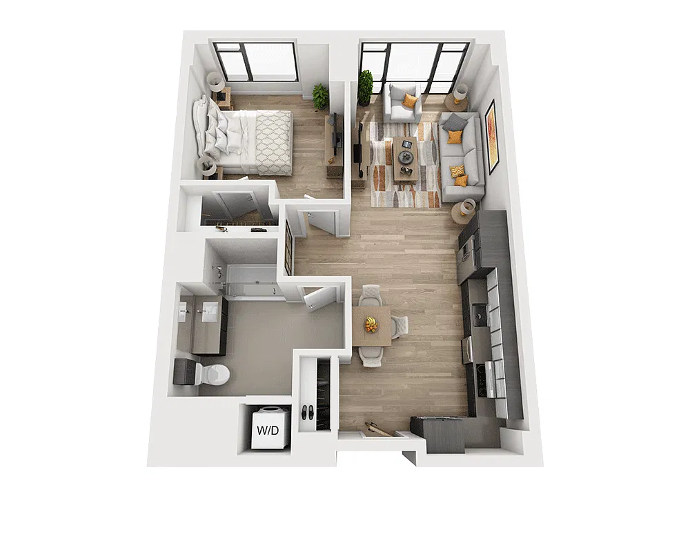 Floor plan One Bedroom A1AI