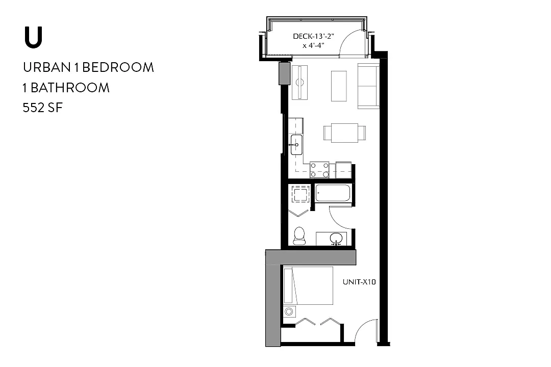 Floor plan Urban One-Bedroom