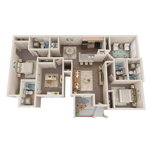 Floor plan Magnolia Deluxe 2 Bed with Primary Suite