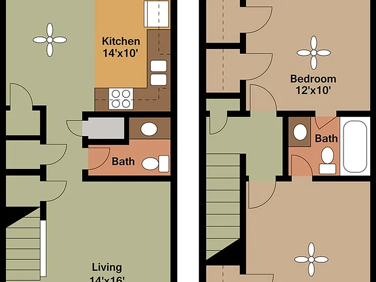 2 Bd Sullivan Floor plan 2 Bd Sullivan Floor plan