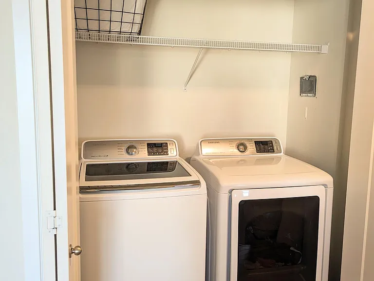 Laundry area with shelf