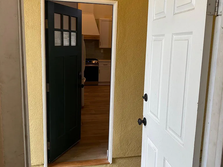 looking at studio entrance from laundry room