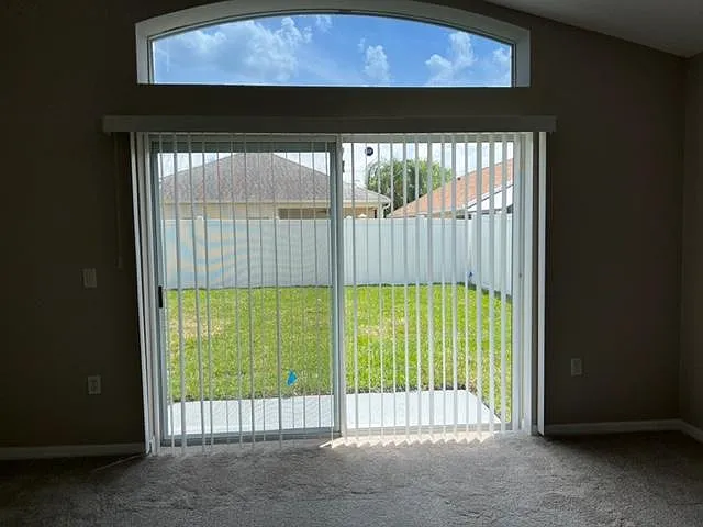 Sliding door from family room to backyard