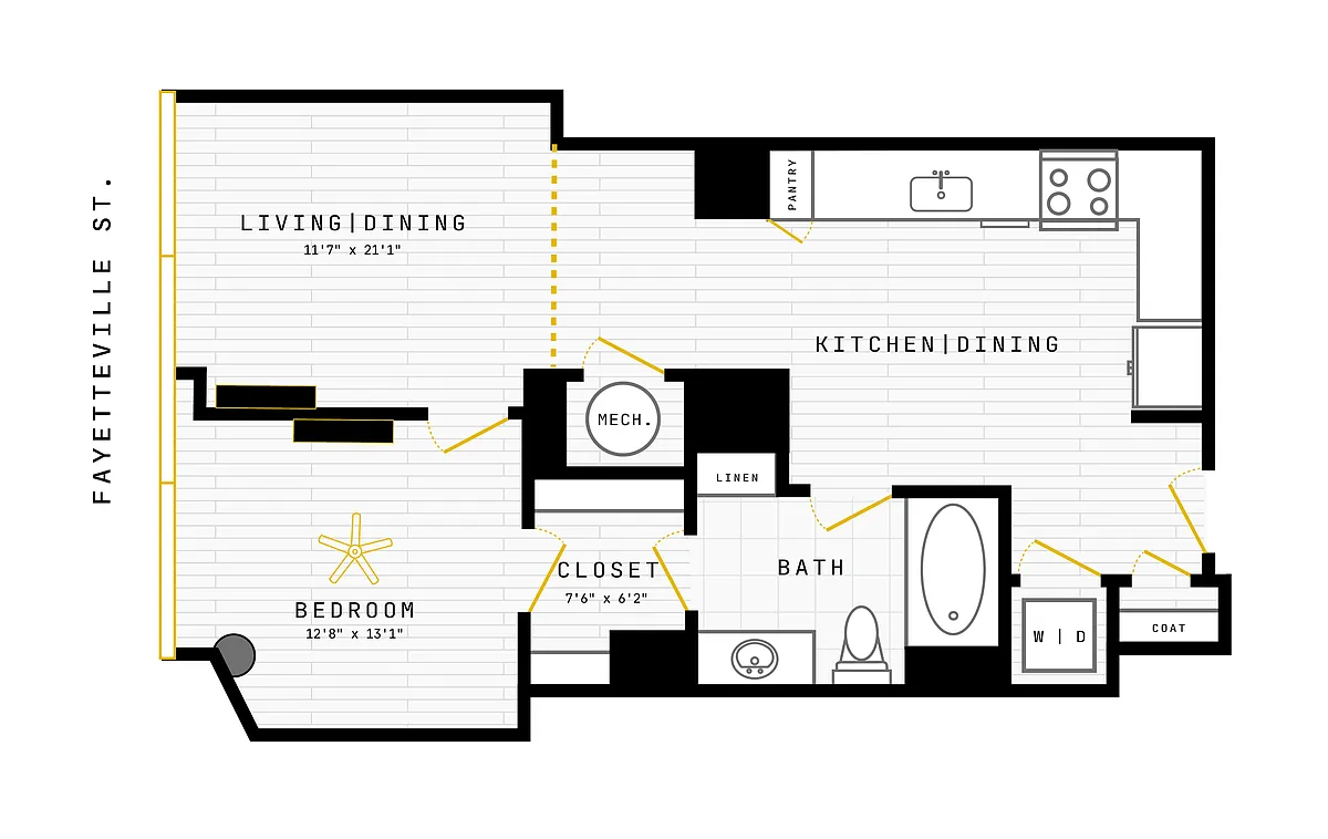 Floor plan 1 Bed/1 Bath-1BR-18