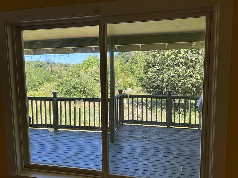 View to the east showing the covered part of the deck