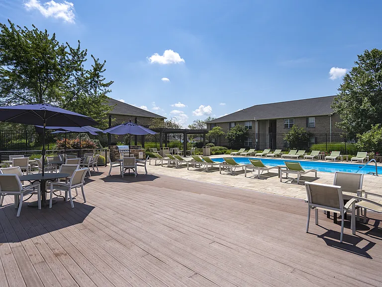 Kick back and unwind poolside with friends.