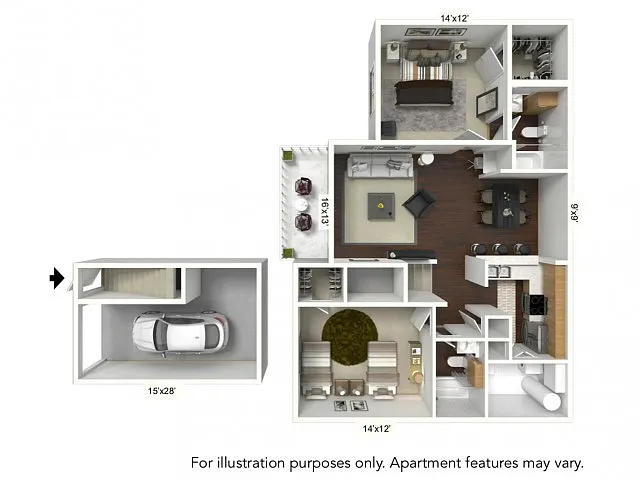 Floor plan B2 Plan with Garage*