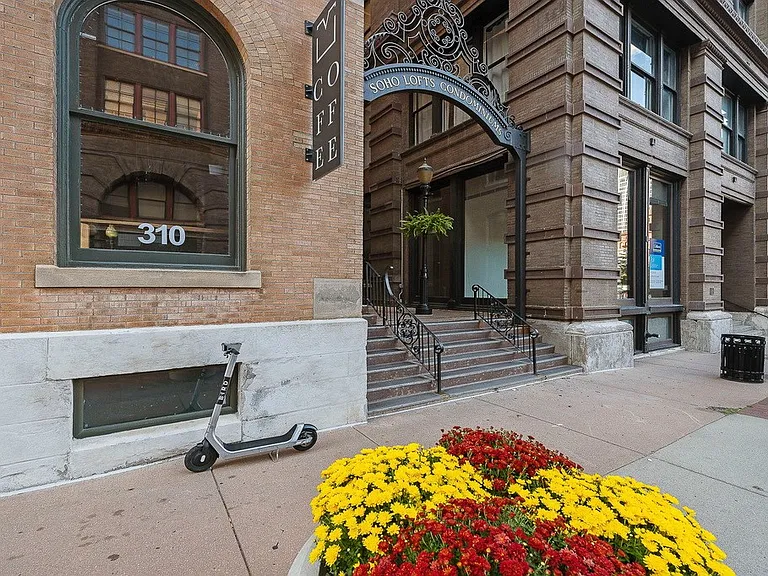 Front of the building.